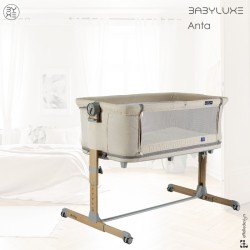 Babyluxe Anta — колыбель для совместного сна, 0–36 месяцев | С москитной сеткой и игровой кроваткой